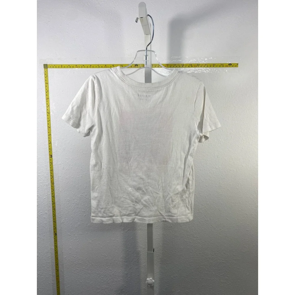 Old Navy First Day of School Apple Graphic Tee White 5T Short Sleeve T-Shirt